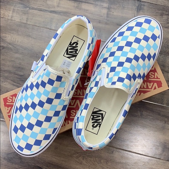 •Vans Classic Slip-On Checkerboard Blue Topaz wmns - Picture 8 of 16